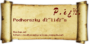 Podhorszky Éliás névjegykártya